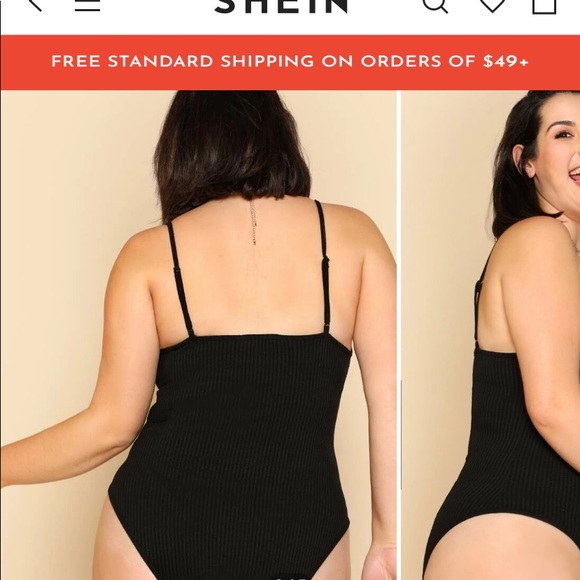 Shein Gold O ring Black Adjustable Bodysuit 3XL - Picture 4 of 5